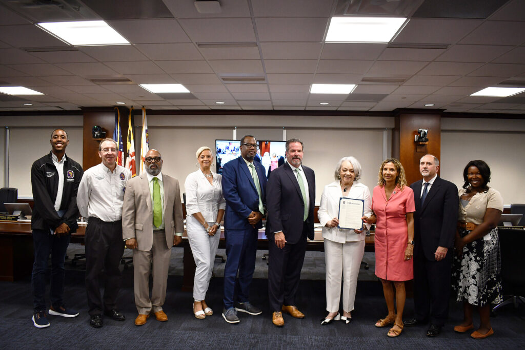 Infinite Legacy's African American Outreach Task Force (AAOTF) is presented with a proclamation from the Prince George's County Council.