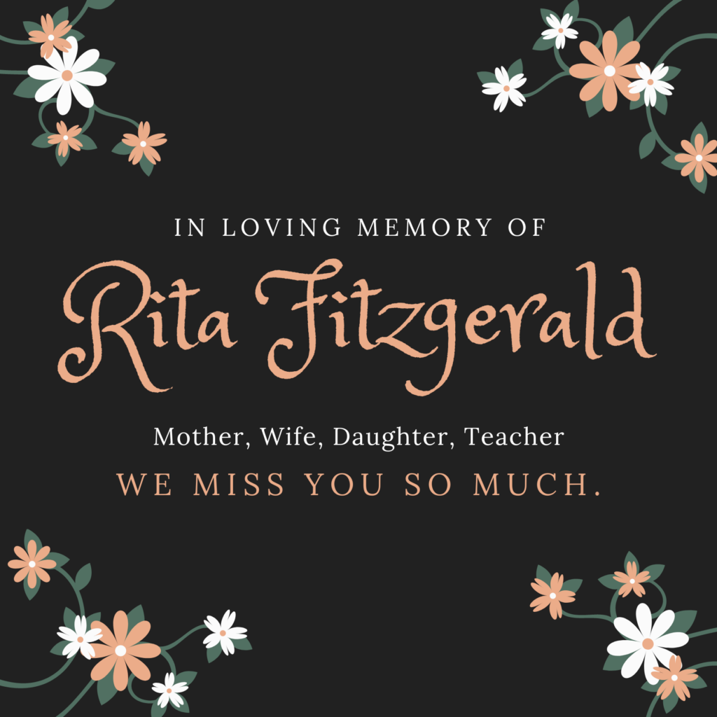 A digital memorial quilt example to honor donor hero, Rita at Infinite Legacy's annual Ceremony of Remembrance.