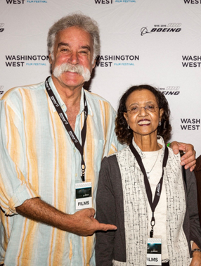 Living donor Harold Mintz with his recipient, Gennet Belay at the Washington West Film Festival to promote their movie on living donation.