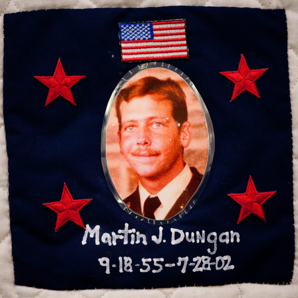 A quilt square to honor donor hero, Martin at Infinite Legacy's annual Ceremony of Remembrance.